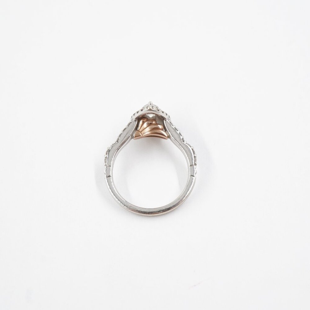 *SALE* Zales Disney Enchanted Princess Ariel Natural Diamond Pear Halo Ring 14k - Picture 9 of 11